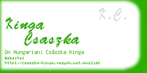kinga csaszka business card
